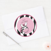 PINK ZEBRA DIVA JUNGLE 3" Bevorzugte Stickers (Umschlag)