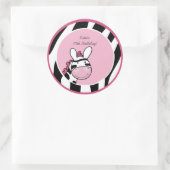 PINK ZEBRA DIVA JUNGLE 3" Bevorzugte Stickers (Tasche)