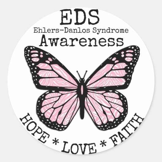 PInk Zebra Ehlers-Danlos Syndrom EDS Sticker (Vorderseite)