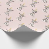 Pink Zebra Geburtstagsparty Geschenkpapier (Ecke)
