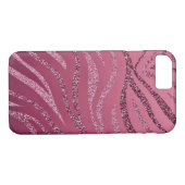 Pink Zebra Glitzer Case-Mate iPhone Hülle (Rückseite (Horizontal))