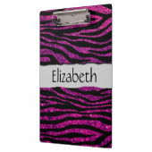 Pink Zebra, Glitzer Zebra, Zebra Print, Ihr Name Klemmbrett (Links)
