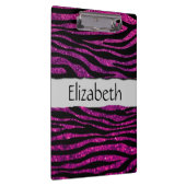 Pink Zebra, Glitzer Zebra, Zebra Print, Ihr Name Klemmbrett (Rechts)