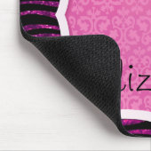 Pink Zebra, Glitzer Zebra, Zebra Print, Ihr Name Mousepad (Ecke)
