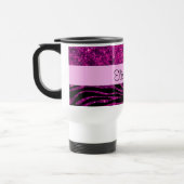 Pink Zebra, Glitzer Zebra, Zebra Print, Ihr Name Reisebecher (Links)