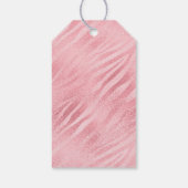 Pink Zebra Gold Glitzy Glitzer Geschenkanhänger (Rückseite)