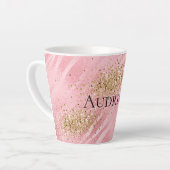 Pink Zebra Gold Glitzy Glitzer Milchtasse (Linke Ecke)