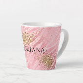Pink Zebra Gold Glitzy Glitzer Milchtasse (Rechte Ecke)