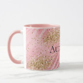 Pink Zebra Gold Glitzy Glitzer Tasse (Links)