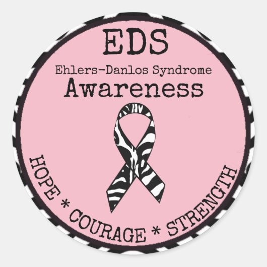 Pink Zebra Hope & Strength EDS Sticker (Vorderseite)