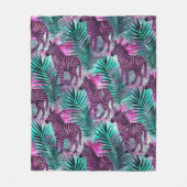 Pink Zebra Jungle Tropical Pattern Fleecedecke (Vorderseite)