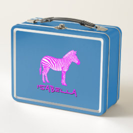 Pink Zebra Kids Metall Brotdose