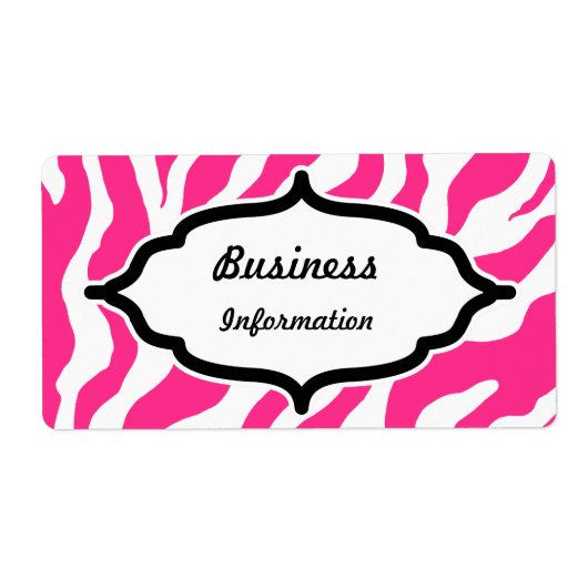 Pink-Zebra-Labels, individuell einstellbar (Vorne)