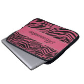 Pink Zebra Laptop Sleeve Personalisiert (Vorne Knopf)