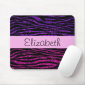 Pink Zebra, Lila Zebra, Glitzer Zebra, Ihr Name Mousepad (Mit Mouse)