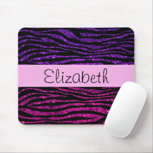 Pink Zebra, Lila Zebra, Glitzer Zebra, Ihr Name Mousepad