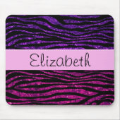 Pink Zebra, Lila Zebra, Glitzer Zebra, Ihr Name Mousepad (Vorne)