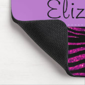 Pink Zebra, Lila Zebra, Glitzer Zebra, Ihr Name Mousepad (Ecke)