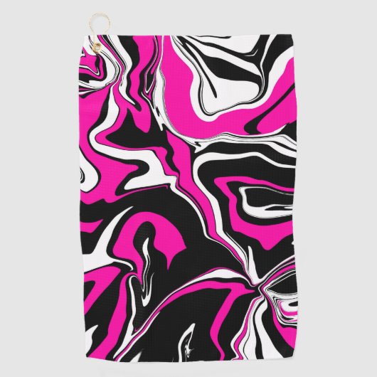 Pink Zebra Melt Golfhandtuch (Vorderseite)