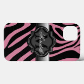Pink Zebra Monogram iPad and Phone Case 2 (Rückseite (Horizontal))