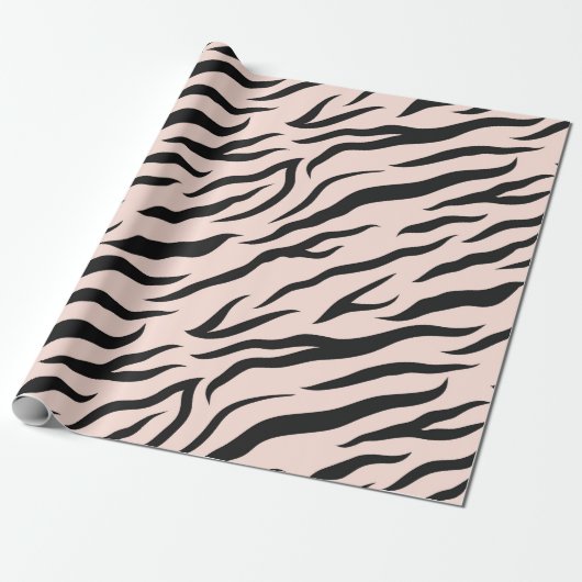 Pink Zebra Muster Geschenkpapier (Ungerollt)