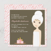 Pink Zebra Muster Wellness-Center Brautparty Einladung (Vorne/Hinten)