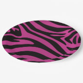 Pink Zebra Pappteller (Schrägansicht)