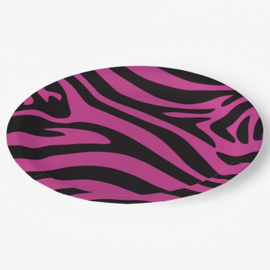 Pink Zebra Pappteller (Schrägansicht)