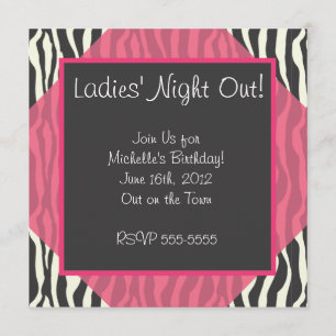 Pink Zebra Party Einladung