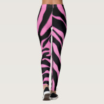 Pink Zebra Pattern Leggings – Bold Animal Print