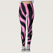 Pink Zebra Pattern Leggings – Bold Animal Print (Vorderseite)