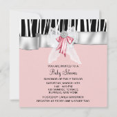 Pink Zebra Pink Black Princess Baby Dusche Einladung (Rückseite)