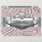 Pink Zebra Pink Zebra Baby Girl Dusche Einladung (Vorne/Hinten)