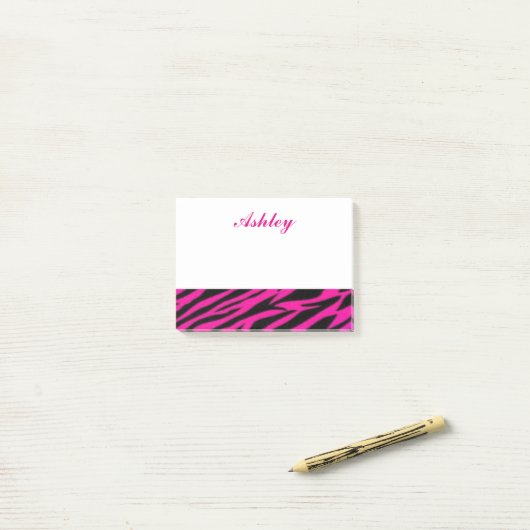 Pink Zebra Post-it Klebezettel (Auf Schreibtisch)