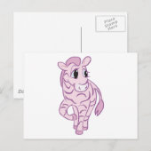 Pink Zebra Postkarte (Vorne/Hinten)