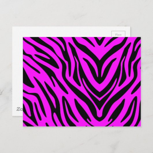 Pink Zebra Postkarte (Vorne/Hinten)