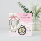 Pink Zebra Princess Geburtstagsparty Einladung (Stehend Vorderseite)