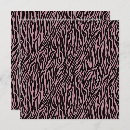 Pink Zebra Print 16 . Geburtstag Einladung (Vorne/Hinten)