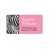 Pink & Zebra Print Address Labels Adressaufkleber (Vorne)