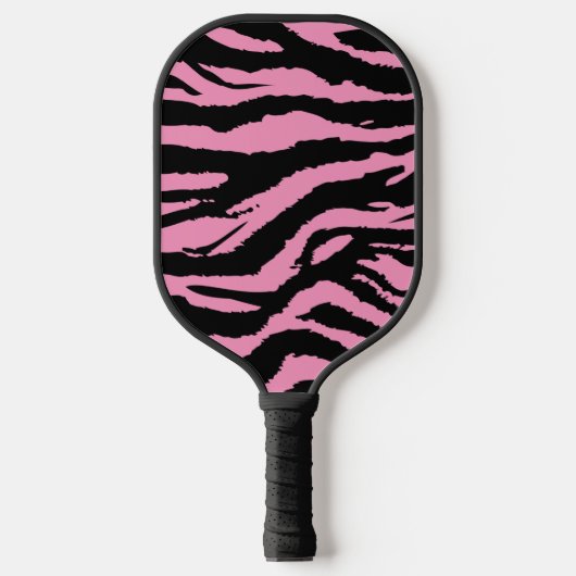 Pink Zebra Print Animal Muster Pickleball Schläger (Vorderseite)