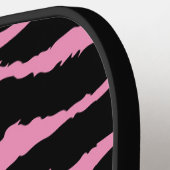 Pink Zebra Print Animal Muster Pickleball Schläger (Linke Seite)