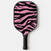 Pink Zebra Print Animal Muster Pickleball Schläger (Rückseite)
