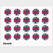 Pink & Zebra Print DIVA Typografie Party Sticker (Blatt)