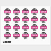 Pink & Zebra Print DIVA Typografie Party Sticker (Blatt)