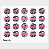 Pink Zebra Print Personalisiert Stickers (Blatt)