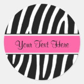 Pink Zebra Print Personalisiert Stickers (Vorderseite)