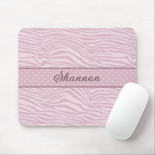 Pink Zebra Print & Polka Dots Maus Pad Mousepad