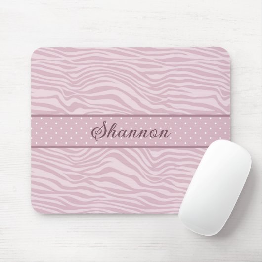 Pink Zebra Print & Polka Dots Maus Pad Mousepad (Mit Mouse)
