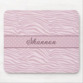 Pink Zebra Print & Polka Dots Maus Pad Mousepad (Vorne)