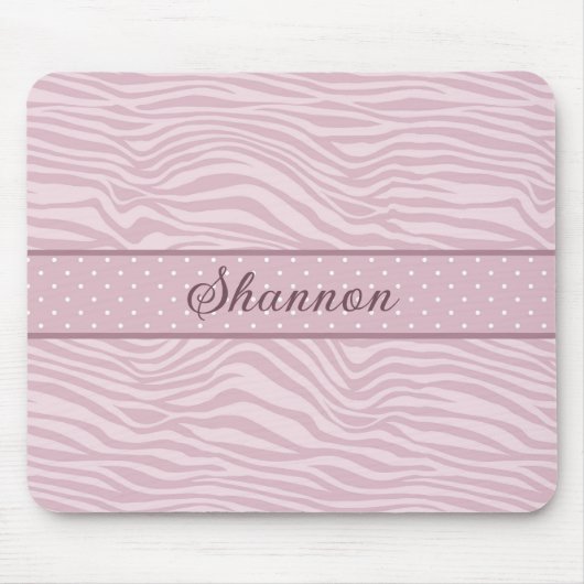 Pink Zebra Print & Polka Dots Maus Pad Mousepad (Vorne)